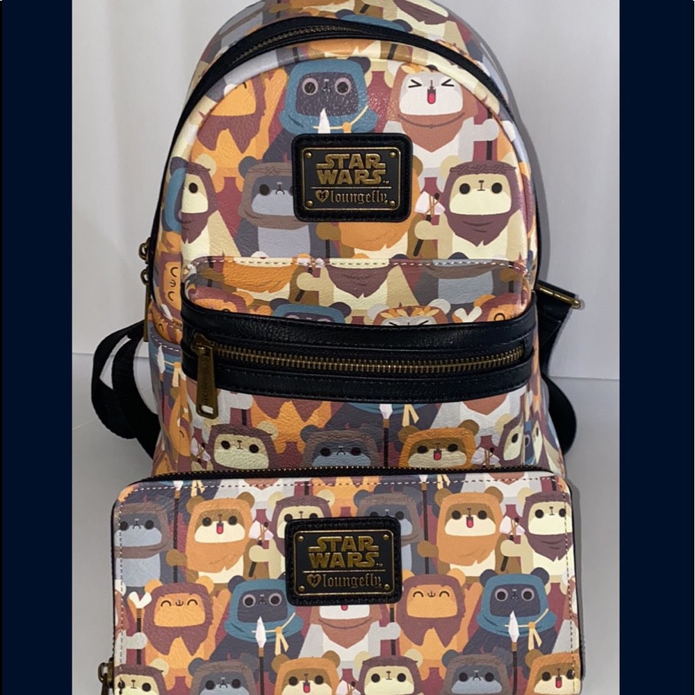 Loungefly Disney Starwars Ewok backpack and wallet